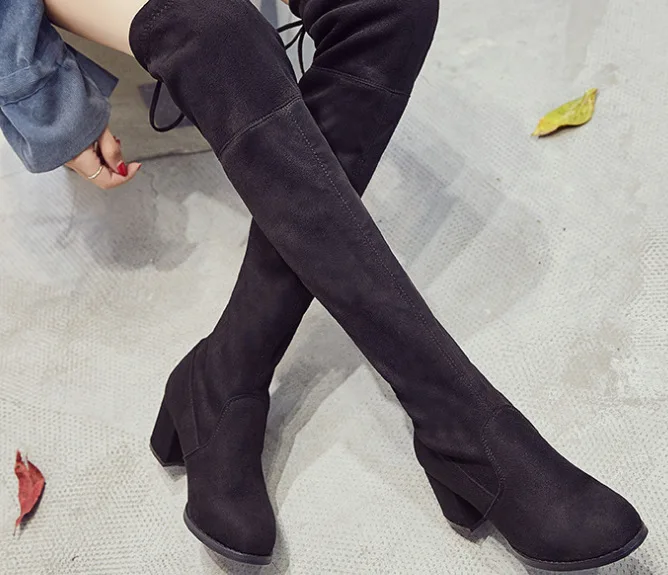 

Woman Leather Elastic Overknee Long High Down Knight Women Winter Boots