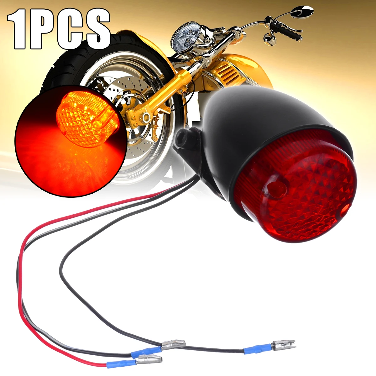 

Hot Sale 12V Motorcycle Rear Tail Red Light For Harley Cafe Racer Bobber Brake Stop Running Light Integrated Lamp