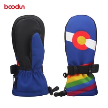 BOODUN Полный Finger детей лыжные перчатки полиуретановые перчатки зимние уличные Утепленная одежда Водонепроницаемый и ветронепроницаемые перчатки
