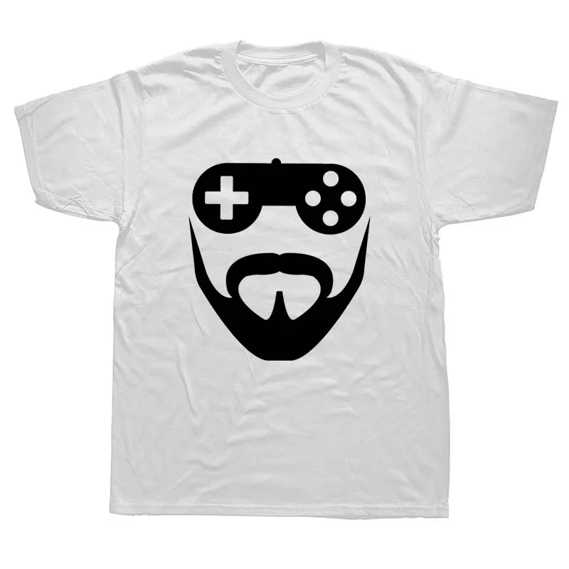 New Summer Bearded Gamer Gaming Birthday Gift Dad Grandad T Shirts Men Short Sleeve Cotton T-shirt Man Clothing Shirt