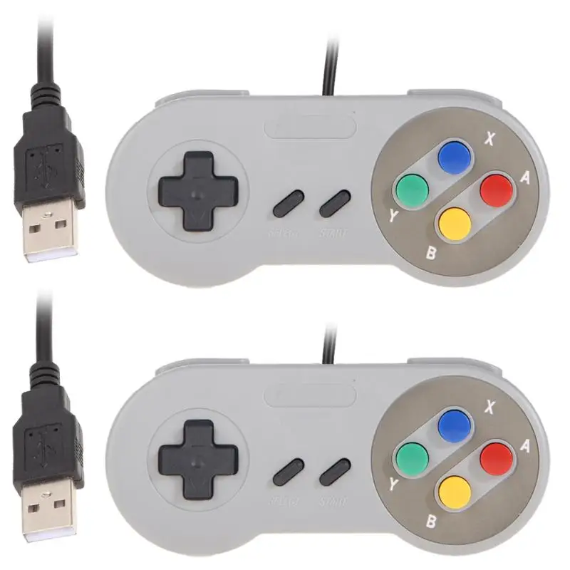 2x супер nintendo SNES джойстики USB Классический Famicom контроллер для ПК MAC Qperating системы игры аксессуары телефон поставщиков