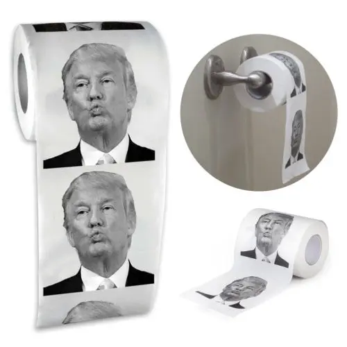 Дональд Трамп туалетная бумага рулон мягкий принт кляп ткань идеальный подарок Шуточный розыгрыш творческий рулон бумаги Трамп рот каракули печатные