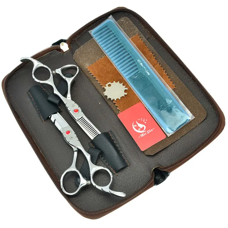 

Meisha 5.5" 6.0" Salon Hairdressing Scissors Set Professional Hair Cutting Tesouras Thinning Shears Barber Shop Supplies HA0049