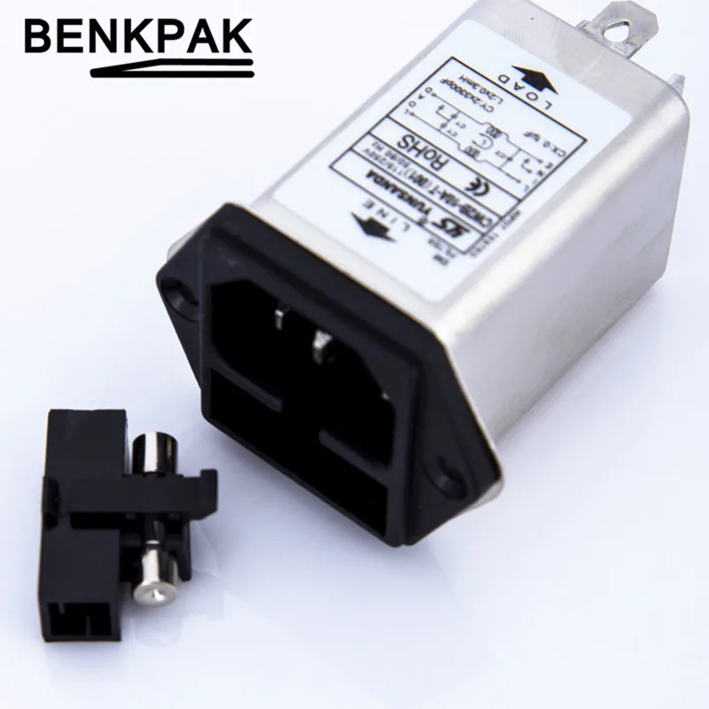 Стандарт IEC 320 C14 Мужская розетка Φ (001) фильтр электромагнитных помех 10A 125/250 В с
