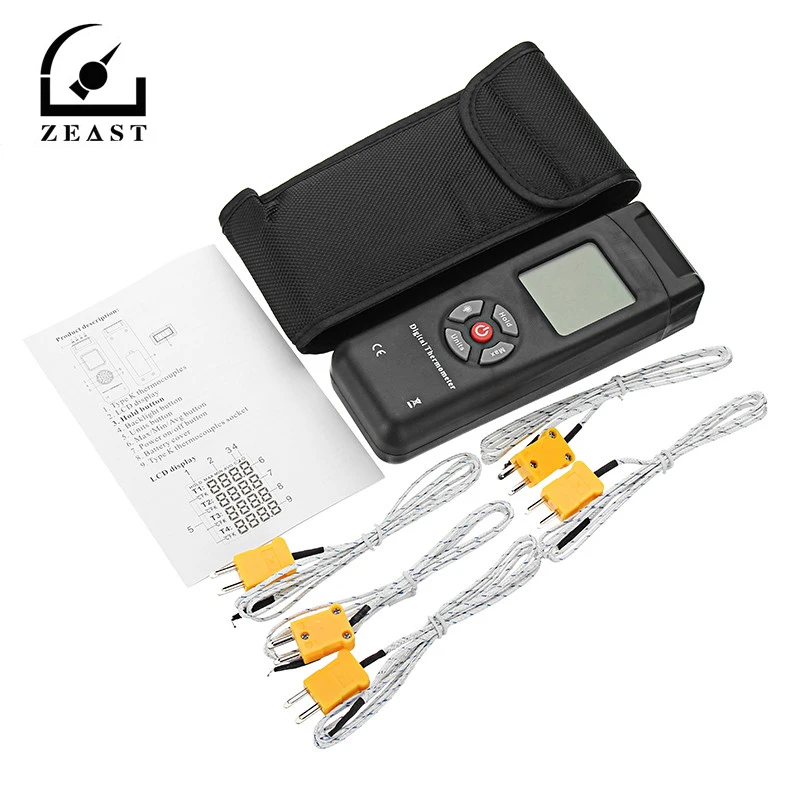 

4 Channel Digital Thermometer Temperature Meter Handheld Thermometer K Type Thermocouple Sensor for Industury Instrument Durable