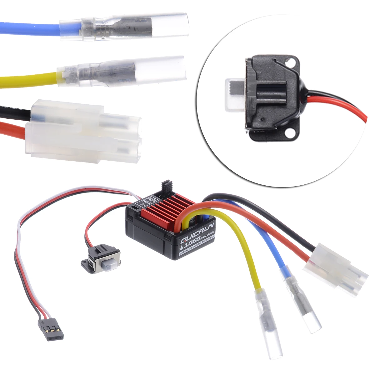 1 Set High Quality 1060 60A Waterproof Brushed ESC Electronic Speed Controller For 1:10 RC Car Hot Sales
