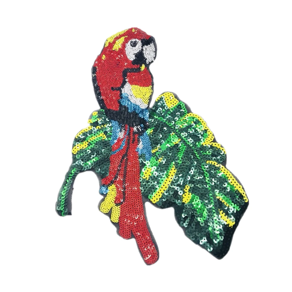 

1pc Clothes Patches Sequin Shiny Parrot Sewing Accessories Embroidery Patch Cloth Appliques for Jeans Backpacks Shirts Jackets
