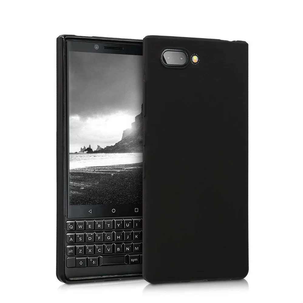 Матовый черный чехол Мягкий ТПУ силиконовый накладка для BlackBerry KEY2 LE BBE100