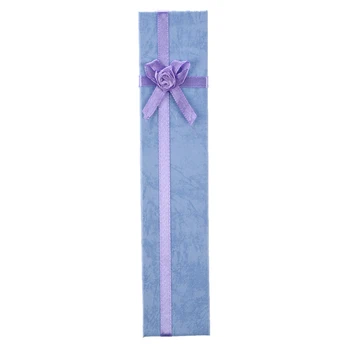 

12 x Purple Long Luxury Card Gift Boxes Watch Display Box For Pendant