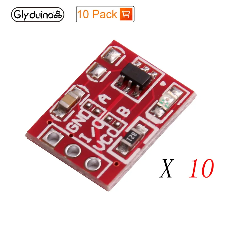 Glyduino 10 шт. TTP223 сенсорный ключ модуль коммутатора сенсорная кнопка емкостные переключатели самоблокирующийся/без блокировки емкостные