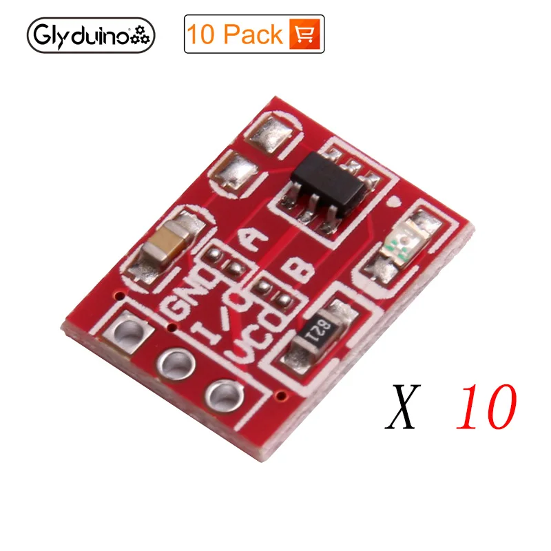 

Glyduino 10PCS TTP223 Touch Key Switch Module touch Button Capacitive Switches Self-Locking/No-Locking Capacitive Touch Switches