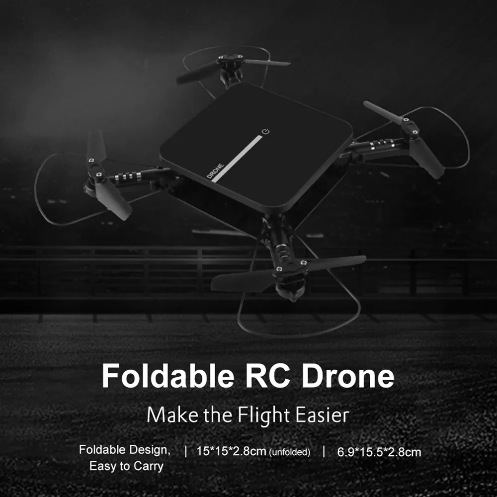 Складной Радиоуправляемый Дрон WIFI FPV с 2 мегапиксельной HD камерой режим удержания