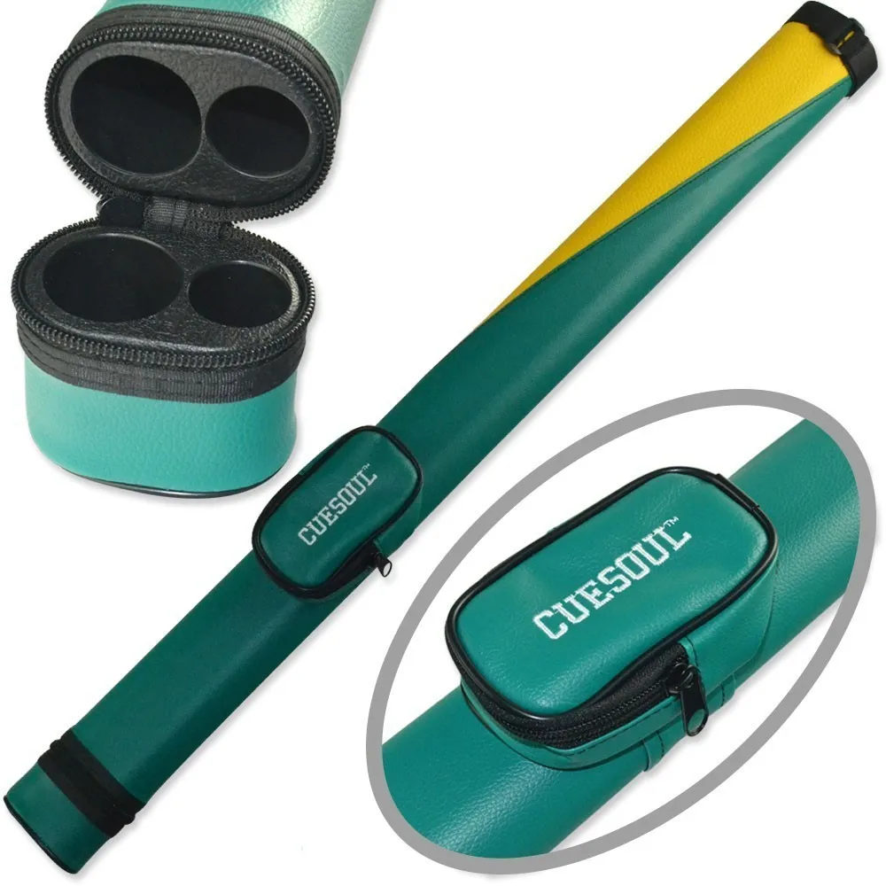 

Cuesoul Two Tone Pool Cue Tube Case 1 Butt 1 Shaft Billiard Cue Canister For 1/2 Jointed Pool Cue Stick Case Blue Yellow