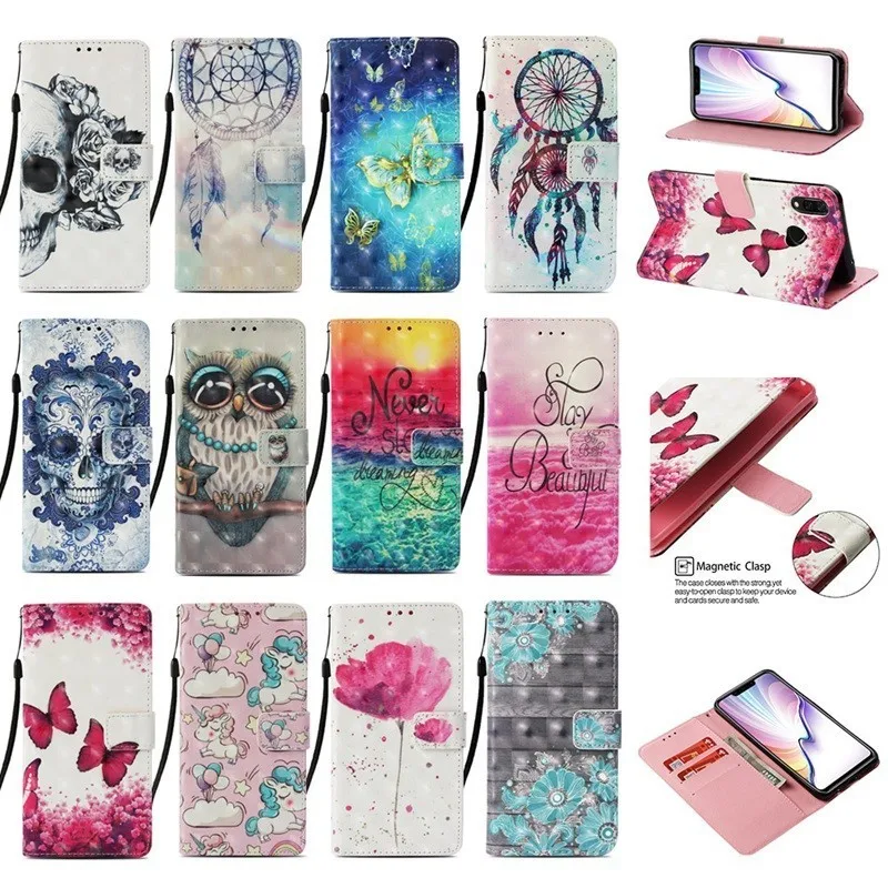 

Luxury 3D Painted Wallet Leather Case For Google Pixel 3 3XL XL Book Flip Style Phone Bakc Cover Coupe