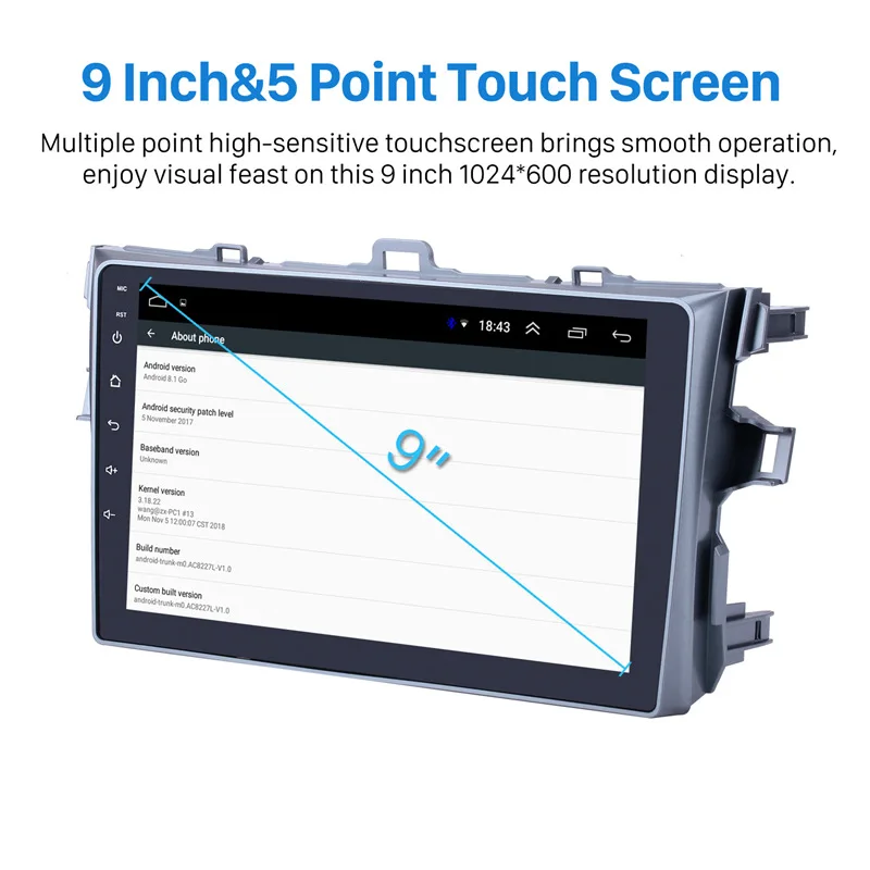 Seicane 9 дюймов Android 8,1 для 2006 2007-2009 2010 2011 2012 Toyota Corolla Автомобильный gps мультимедийный плеер Поддержка Радио Зеркало Ссылка