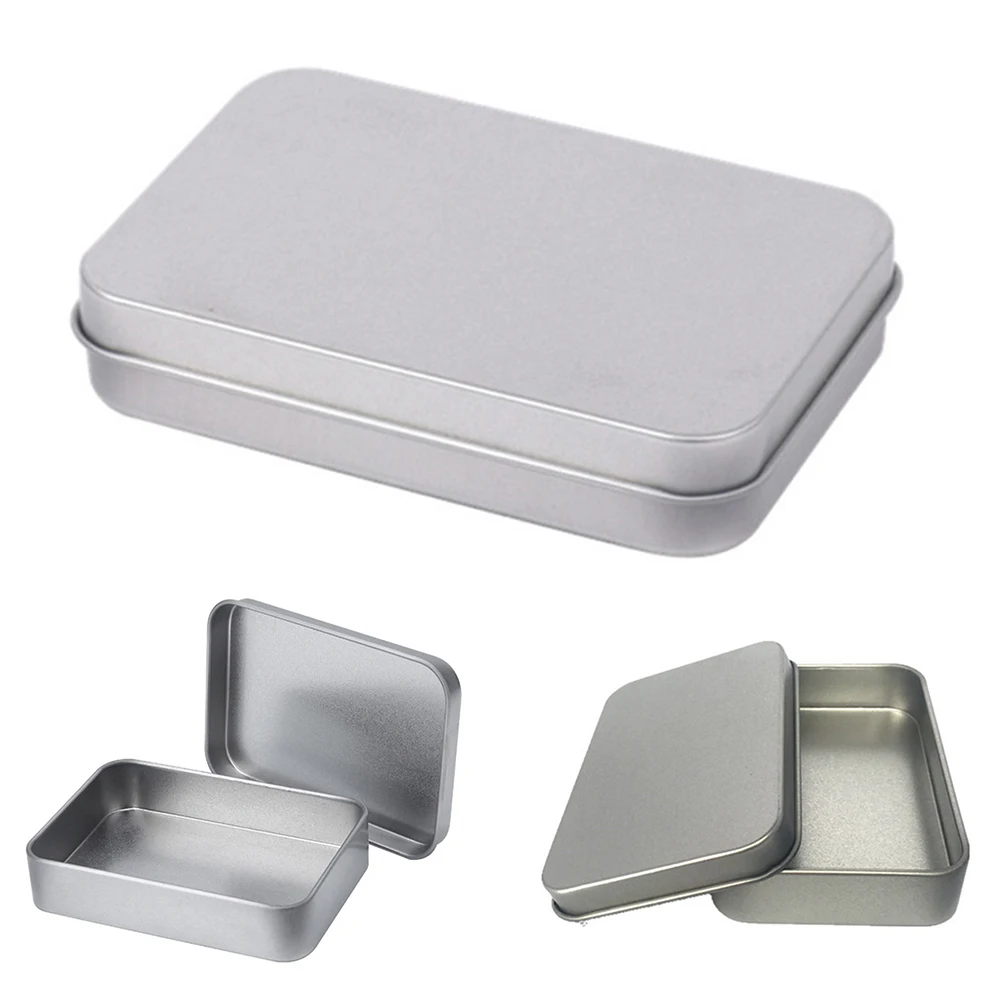 

Compact Practical Rectangle Durable Tin Box Lightweight USB Storage Tool Portable For Badge Jewelry Case