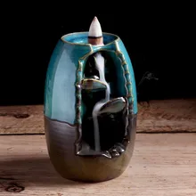 Новая горячая Распродажа керамический обратный поток водопад Подставка под курения курильница Zen Tpye домашнего декора+ 10 конусов