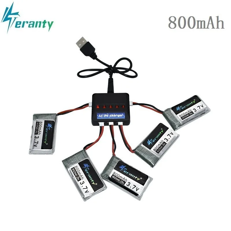 3,7 V 800mAh 25c Lipo батарея и 5в1 зарядное устройство для Syma X5 X5C X5SC X5SW TK M68 CX-30 K60 905 V931 RC Квадрокоптер Дрон запасные части