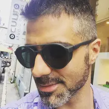 Модные трендовые брендовые солнцезащитные очки для мужчин и женщин ретро хиппи Круглый флип стимпанк Винтажные Солнцезащитные Очки