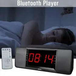 Новый светодиодный большой экран стерео беспроводной Bluetooth динамик прикроватный будильник динамик Поддержка карты памяти FM Телефон бас