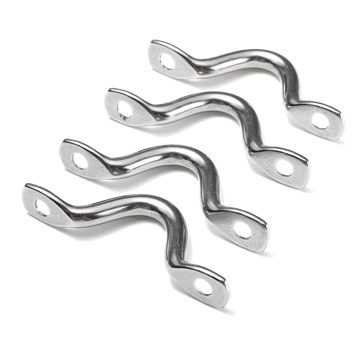 4pcs 5mm Stainless Steel Top Pad Wire Eye Straps Loop Boat Plate Staple Ring
