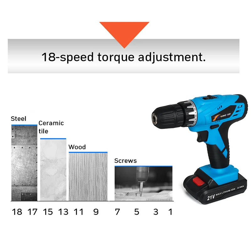 TUNGFULL 21 в Аккумуляторная дрель 25 В Электрическая отвертка аккумуляторная отвертка Dremel инструменты литиевая батарея сверло двухскоростное