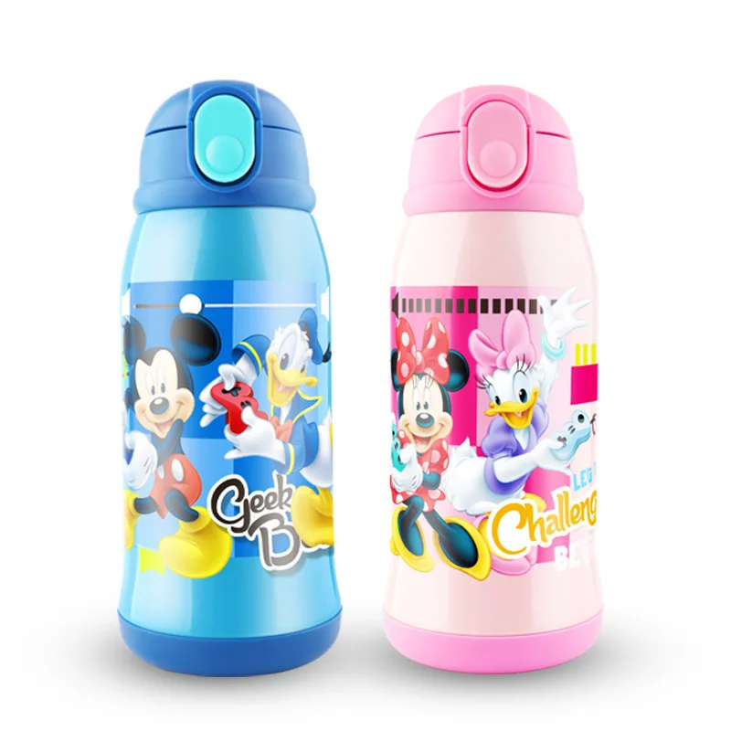 Disney Cartoon Baby 500ml 21 New Children S Double Cover Thermos Cup With Straw Stainless Steel Cup Gift For Kids Bottle Cups Aliexpress