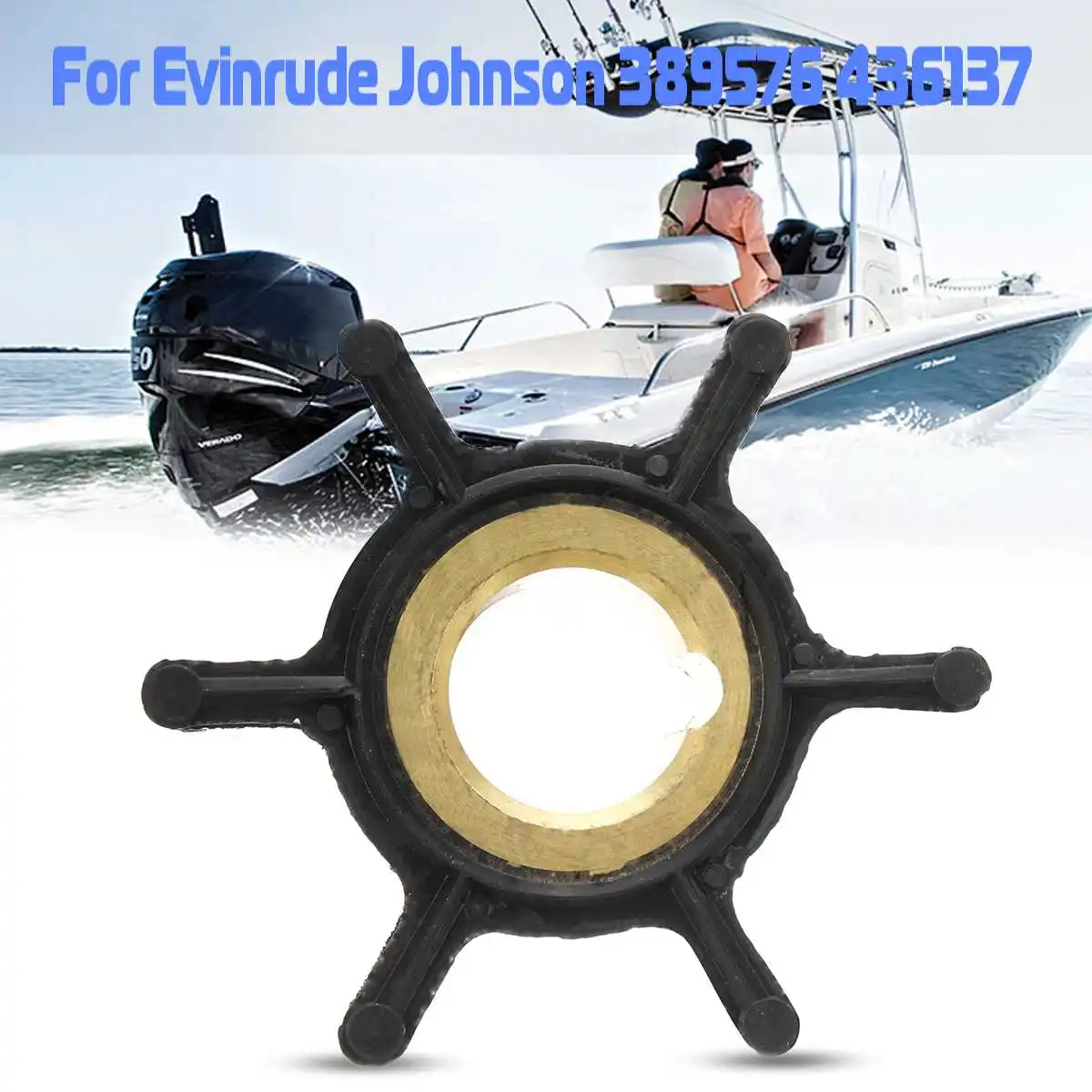 

Outboard Motor 389576 436137 Water Pump Impeller for Evinrude Johnson 4HP-8HP 6 Blades Black Rubber Diameter 38mm Accessories