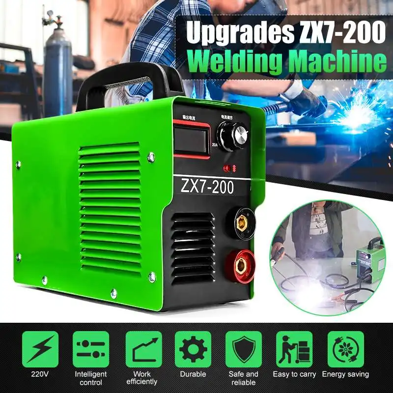 

FORGELO Portable ZX7-200 220V 20A-200A MINI IGBT ARC Welding Machine Semi-Automatic Inverter LCD Soldering Tool