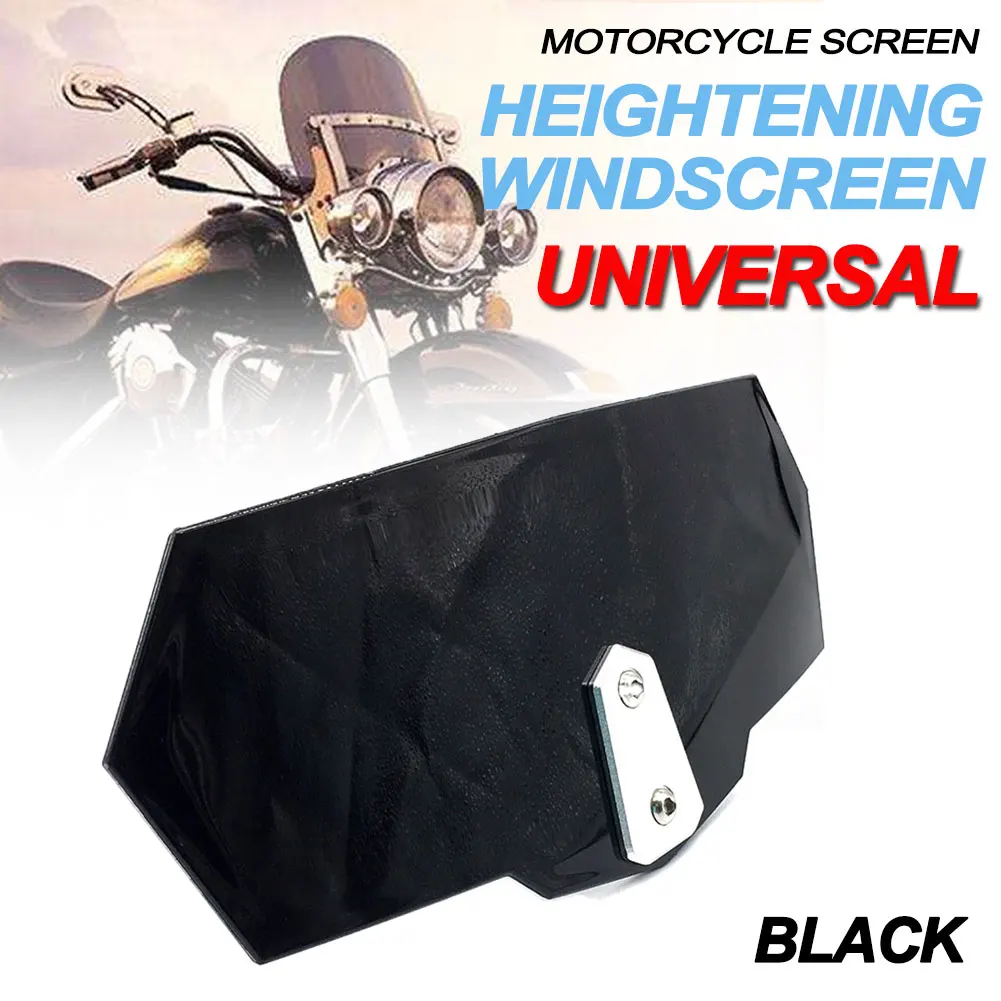 

Motorcycle Universal Adjustable Screen Windscreen Windshield Spoiler Air Deflector Heightening for Harley Yamaha Suzuki BMW Bike