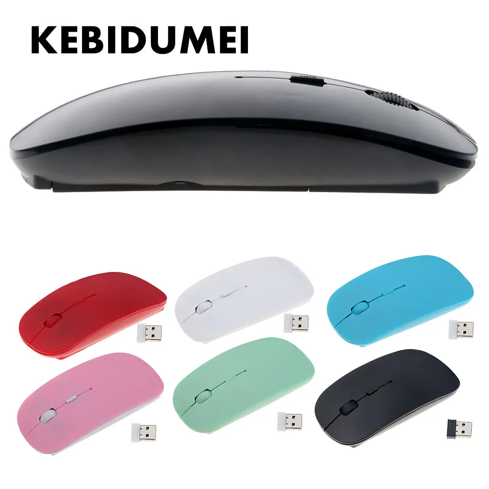 

KEBIDUMEI Portable Ultra Thin 2.4Ghz Wireless Mouse USB Optical Gaming Slim Receiver Computer Mice For Apple Mac Laptop