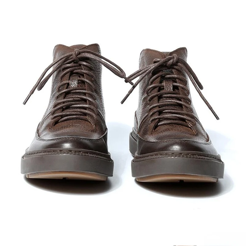 Мужские зимние ботинки из натуральной кожи; черные ботинки для верховой езды на шнуровке; повседневные ботильоны для мальчиков и студентов;...