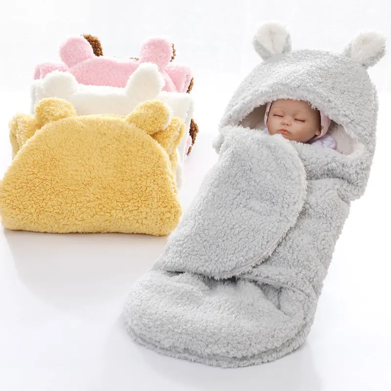 

Winter Newborn Baby Blanket Infant Bebe Thicken Fleece Swaddle Stroller Warp Blankets For Toddlers Baby Bedding Sleeping Bags