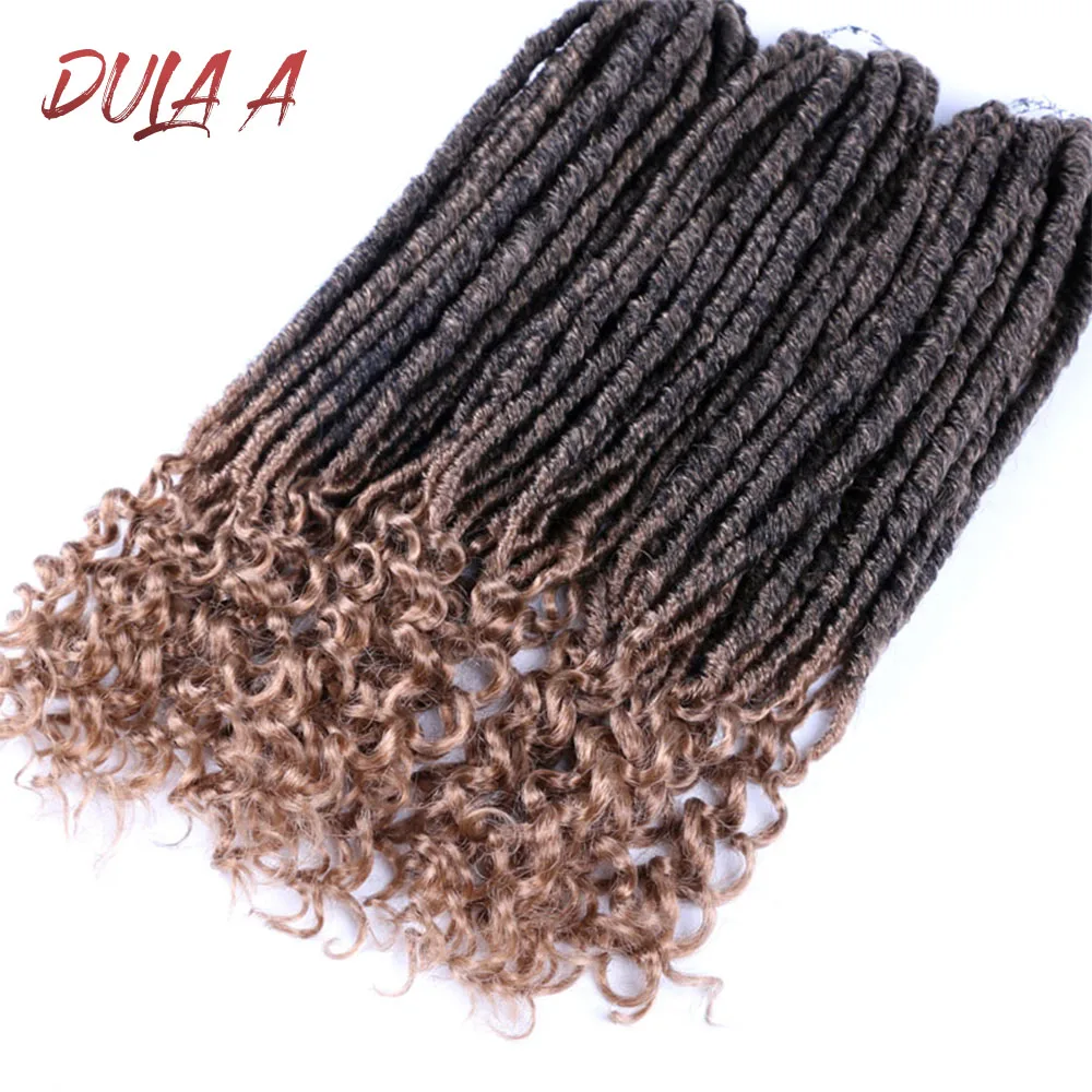 Dula подушка с faux locs Curly Jumbo дреды косы волосы для наращивания вплетением 20 дюймов синтетический мягкого натурального Loc прическа накладные волосы на крючке