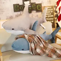 80/100 см большой Размеры забавные мягкие укус акулы плюшевые детские игрушки дети спать обратно подушки девушки животного подушка для чтения