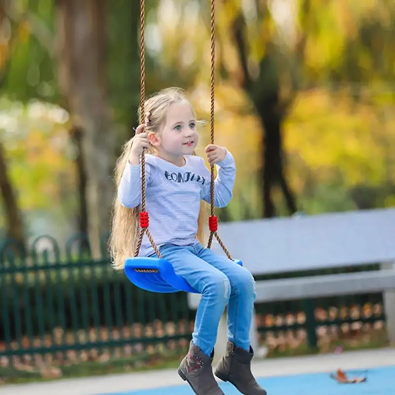 

Plastic Garden Swing Kids Hanging Seat Toys with Height Adjustable Rope Children Swing Chair Indoor Outdoor Hanging Seat 4 Color