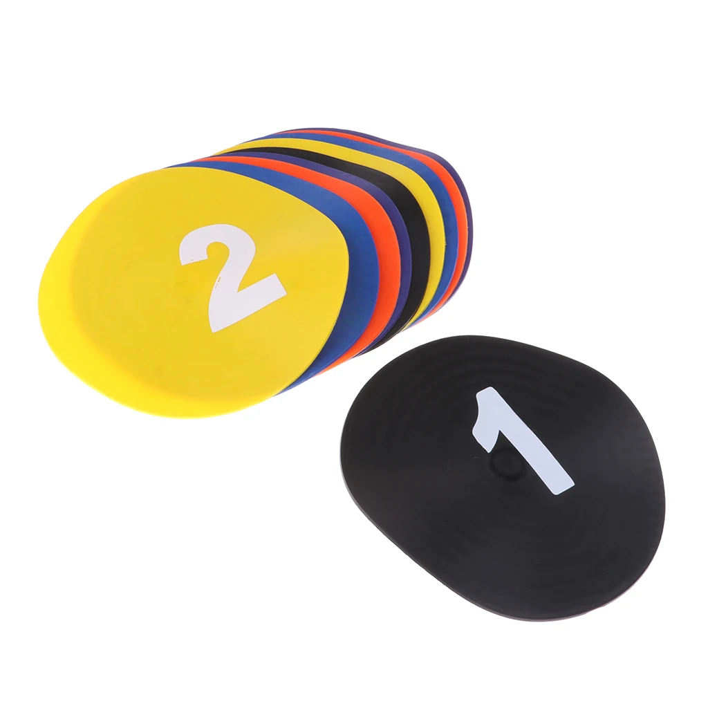

10 Count Agility Cones Exercise Mark Plates Soccer Physical Training Equipment for Tennis Athletes Football Training Discs