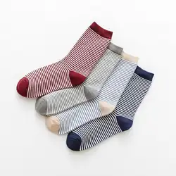 1 пара японский и корейский стиль хлопковые полосатые женские носки новые осенние и зимние женские носки