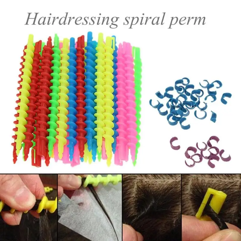 

18/35pcs Plastic Long Spiral Hair Perm Rod Hairdressing Curler Rollers DIY Hair Styling Tools