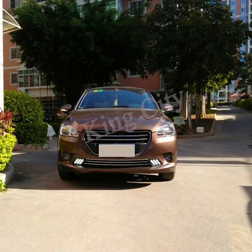 CAPQX 1 пара для Peugeot 301 2014 2015 передний светодиодный светильник DRL дневные ходовые