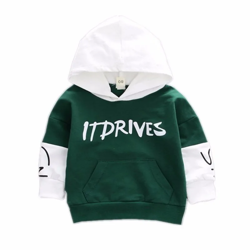 

2019 New Spring Autumn Fashion Baby Clothes Boys Girls Cotton Leisure Hooded Sweatshirts Infant Letter Blouse Kids Hoodies Tops