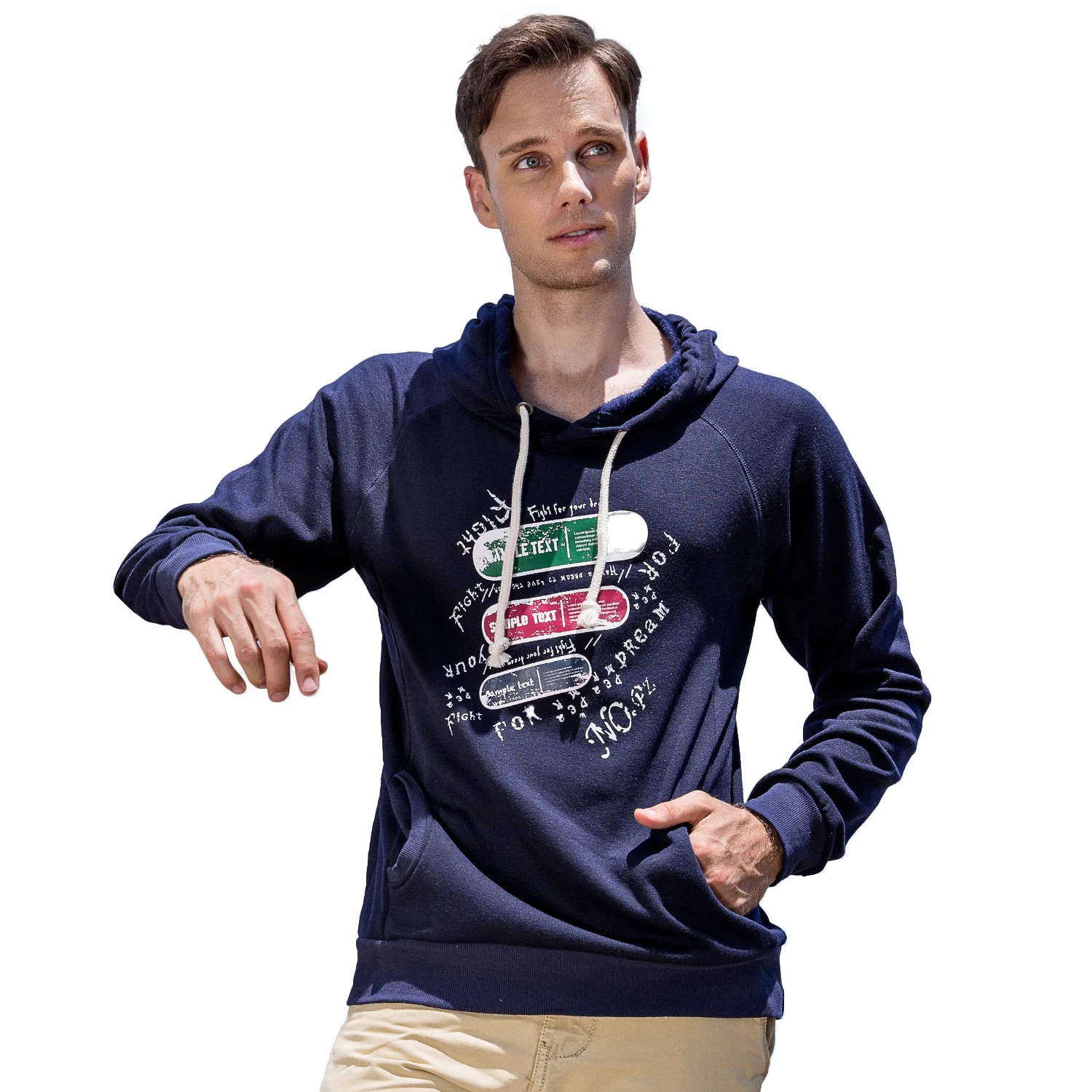 

Hoodies Men 100% Cotton Pullover Harajuku Slim Hooded Sweatshirt Coat Jacket Outwear Men Casual Sudaderas Para Hombre