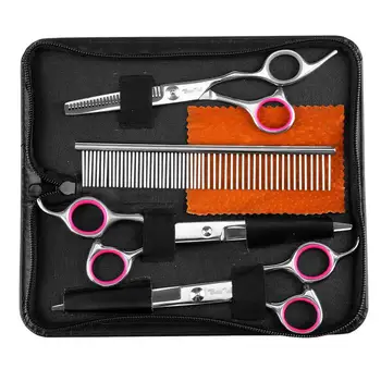 

4Pcs/Set 7Inches Pet Dog Grooming Scissors Straight Curved Thinning Shears Trimmer Kits