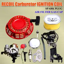 Para honda gx160 gx200 5.5hp motor kit carburador recoil bobina de ignição spark plug filtro ar