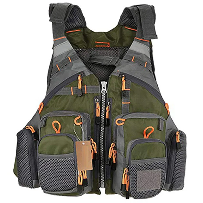 

Breathable Men Outdoor Sport Fishing Life Vest Jacket Swimming Life Safety Jacket Survival Vest With Mutil Pockets