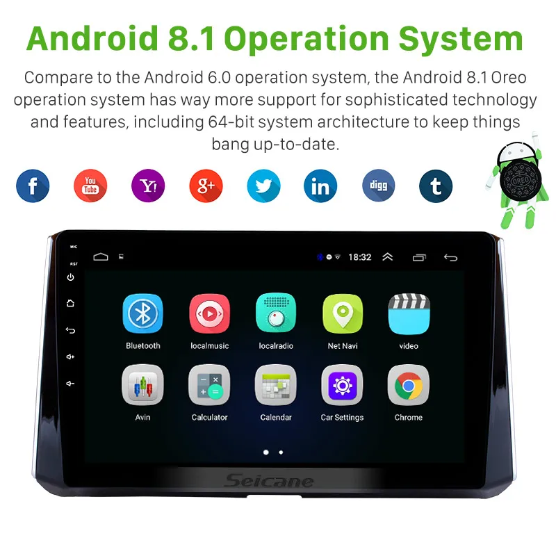 

Seicane Car Multimedia player for 2019 Toyota Corolla 10.1 inch 2din Android 8.1 GPS car Radio support SWC Carplay Bluetooth