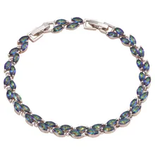 ROLILASON Роскошные Радуга серебряный шарм Браслеты для дам Циркон Кристалл здоровья Никель свинец ювелирные изделия TB750