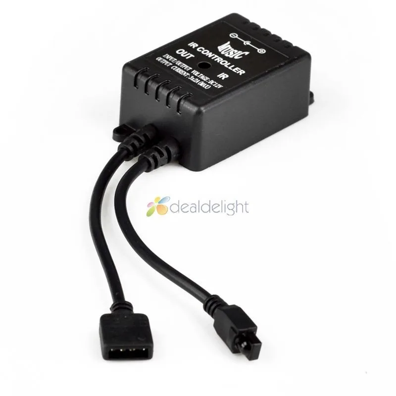 DC12V 24 V 6A/3CH музыка и звуковые RGB контроллер черный вариант с 20Key ИК-пульт дистанционного управления(в блистерной упаковке) для RGB Светодиодные полосы