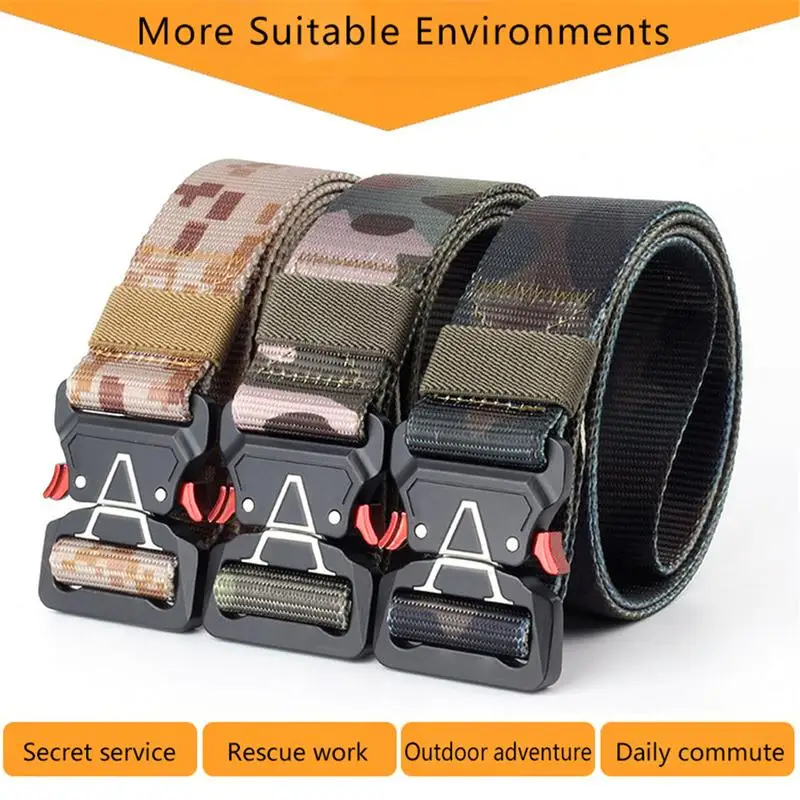 

Sports Waist Belt Nylon Men Belt Quick Release Buckle for Outdoor Sports Gift For Husband Tactical Belt Army Camouflage Belt