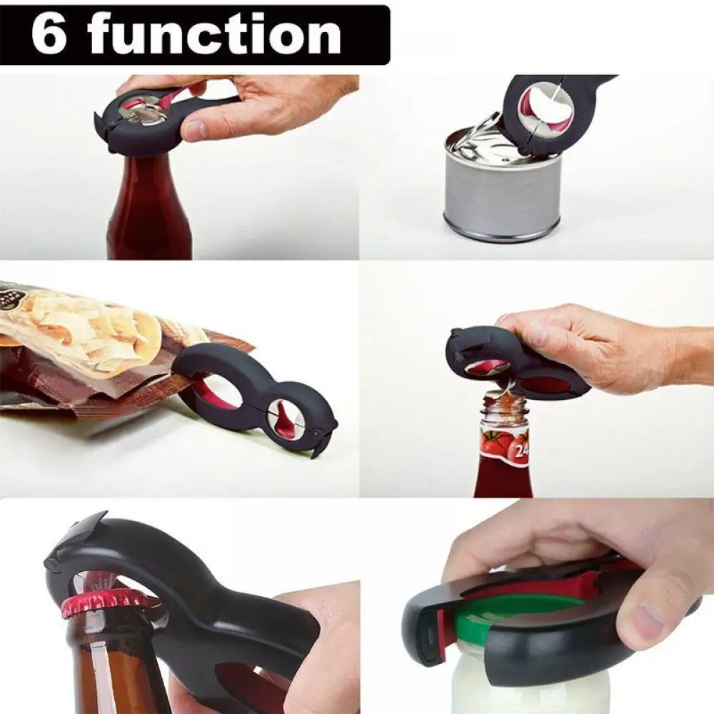 

Outdoor 6 in 1 Multi Function EDC Tools Twist Bottle Opener, All in One Jar Gripper Can Wine Beer Lid Twist Off Jar Opener Claw